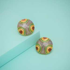 Trendy Geometric <b>Stud</b> <b>Earrings</b> 192672 Bezel Setting Stainless Steel Zinc Alloy Plastic Pearl Diamond Inlay Religious for Parties - Product Image 5
