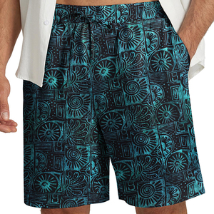 Pantalones cortos de verano para hombre, con estampado de cintura elástica con tu propio logotipo, pantalones cortos de malla de playa personalizados para hombre - Product Image 1