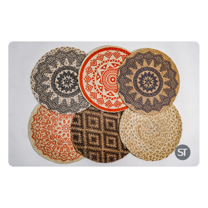 Mantel Individual redondo de yute Natural de 40x40 cm, manteles de comedor trenzados ecológicos, decoración de cocina rústica tejida a mano a granel - Product Image 5