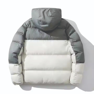 Chaqueta acolchada de invierno personalizada de alta calidad para hombres y mujeres, ligera con capucha y cuello levantado, logotipo frontal, ropa de abrigo acolchada, cálida a prueba de viento - Product Image 6