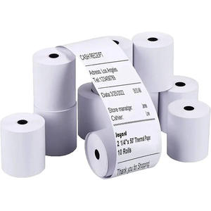 Rollo de papel térmico de 57mm al por mayor, precio competitivo, diseño de embalaje de cajero personalizable para 2 recibos de billetes 1/4x50 en efectivo - Product Image 1