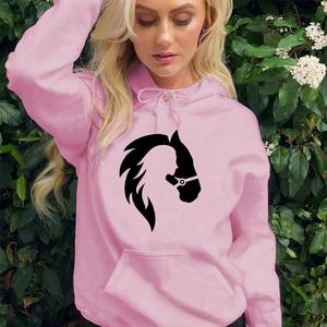 Women's <b>Long</b>-Sleeved Casual <b>Sweatshirt</b> Autumn Streetwear Style Hoodie with Printing Winter Hooded Top - Product Image 4