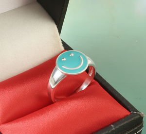 Anillo Ajustable Clásico de Plata de Ley 925 con Esmalte Verde para Fiesta - Product Image 4