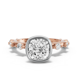 Anillo Clásico de Diamantes con Bisel Acolchado y Banda Flotante - Product Image 1