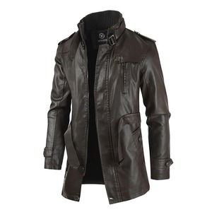Nuevo Abrigo de Motociclista de Cuero Genuino y Lona para Hombre, Estilo Urbano, Largo Regular, Otoño-Invierno, Juvenil, Versátil y Afelpado - Product Image 6