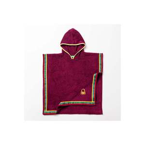 Be-0818-Pr 100% Cotton <b>Purple</b> 65x65 cm Children's Poncho <b>Towel</b> - <b>PURPLE</b> - Product Image 4