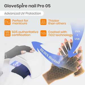 Vente en gros de <span class=keywords><strong>gants</strong></span> <span class=keywords><strong>UV</strong></span> double face pour lampe à <span class=keywords><strong>ongles</strong></span>, <span class=keywords><strong>gants</strong></span> de manucure légers avec protection des mains et des bras pour <span class=keywords><strong>ongles</strong></span> en gel - Product Image 6