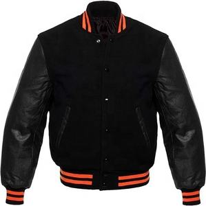 Chaqueta de bombardero de béisbol con letras para la Universidad de la escuela secundaria para hombre, Mangas de lana y cuero exquisitas, estilo callejero para el invierno - Product Image 3