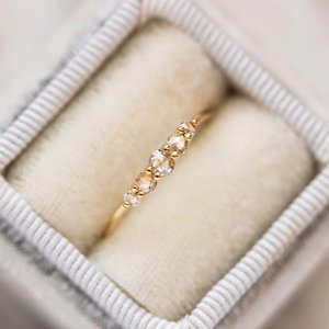 Anillo de Dedo Medio CZ, Chapado en Oro Romántico, Plata de Ley 925, Anillo de Boda para Mujer, Aniversario, Fiesta, Diseño Único - Product Image 5