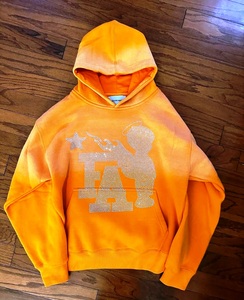 Hoodie Boxy Homme Vintage Streetwear Personnalisé Hiver avec Fermeture Éclair et Strass, Effet Délavé, Broderie et Patch, en Molleton Bouclette Effiloché - Product Image 5