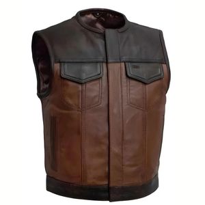 เสื้อกั๊กหนังแท้สำหรับผู้ชายทนทานเสื้อกั๊กสำหรับฤดูหนาว - Product Image 1