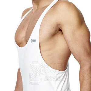 Custom Made Knitted Casual Men's <b>Stringer</b> <b>Vest</b> Workout Wear Breathable Quick Dry 100% Cotton - Product Image 4