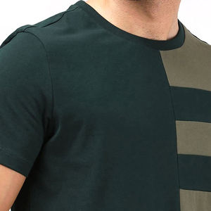2025 mejores camisetas de manga corta para hombres elegante ajuste cómodo bloque de Color hecho a mano diseño único proveedor superior 100% algodón tejido - Product Image 6