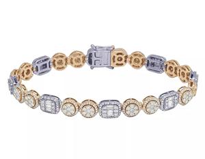 Trendy Round Link Design <b>Bracelet</b> 10K <b>Rose</b> <b>Gold</b> Lab Diamond <b>Women</b> Jewelry <b>for</b> Party and Gift - Product Image 1