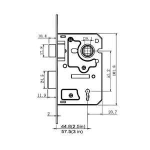 قفل باب بريطاني قياسي مقفل للجسم قفل مقفل 2 3 4 <span class=keywords><strong>5</strong></span> قفل رافعة مقبض باب غرفة نوم للحمام لمجموعة - Product Image 6