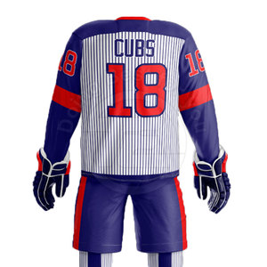 Meilleure vente d'uniforme de hockey sur glace unisexe 100% polyester Design personnalisable avec nom d'équipe OEM Style de jeu - Product Image 6