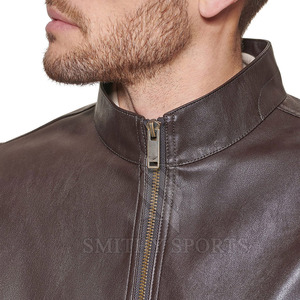 Meilleures ventes en ligne de vêtements pour hommes Veste en cuir Nouvelle veste en cuir pour hommes à la mode Veste en cuir coupe-vent de style décontracté - Product Image 6