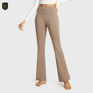 Pantalones de Yoga de Alta Calidad para Mujer, Corte Acampanado, Color Sólido, Secado Rápido, Suaves, Elásticos, Ecológicos, Ropa Deportiva Flexible para Yoga y Gimnasio - Product Image 4