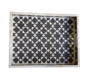 Plateau de service incrusté de vadrouille de qualité supérieure café thé bonbons collations plateau de service plateau pour la maison hôtel restaurants plateau décoratif - Product Image 4