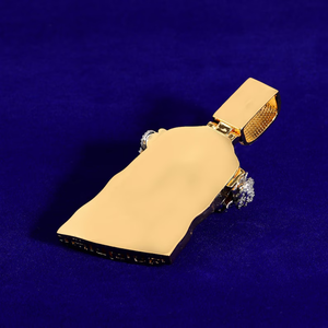 Pendentif visage de Jésus glacé, bijoux hip hop de style religieux, doré et argenté pour homme - Product Image 2