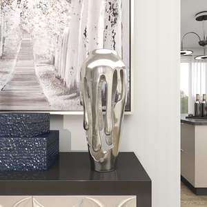 Vase à fleurs en métal de conception fondante unique moderne Jardinières décoratives de table complexes et détaillées pour bureau à domicile ou événement - Product Image 4