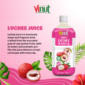 Puré de verduras y frutas de lichi de 1L de Viet Nam Botella pura para mascotas 100% recién exprimida de calidad premium - Product Image 1