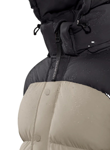 2025 Customizable Women's <b>Puffer</b> <b>Jacket</b> with Removable Hood Breathable Contrast Color Embroidered Patch - Product Image 2