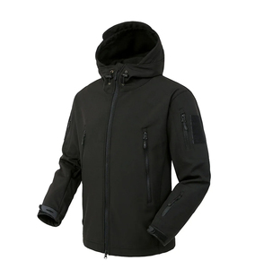 Chaqueta cortavientos de secado rápido respetuosa con el medio ambiente recubierta al por mayor chaquetas bomber con capucha impermeables a prueba de viento tácticas de lona para hombre - Product Image 4