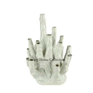 Greatest Quality Fancy Flower Display Vase Metal Pewter <b>Cast</b> White Color <b>Powder</b> Coated Balcony and Wedding Entrance Decorative - Product Image 1