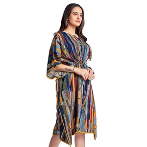 Женское стильное платье-Кафтан House из вискозы с принтом