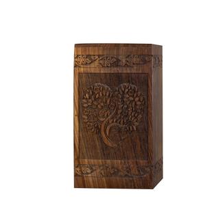 Urna de palisandro hecha a mano para árbol de la vida humana, cremación personalizada para caja de urna de madera grande hecha a mano - Product Image 1