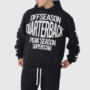 Survêtement pour homme en éponge française de qualité supérieure impression bouffante 3D 100% coton survêtement et sweat à capuche empilés ensemble survêtements pour hommes - Product Image 3