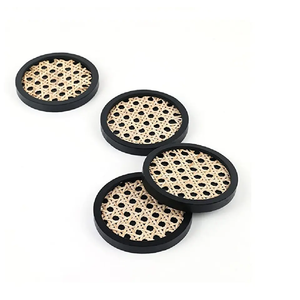 Dessous de verre en rotin fait maison dernier modèle Tapis et coussins ronds en rotin Décoration de maison et de cuisine Sous-verres en rotin pour mariage Plateau à thé - Product Image 5