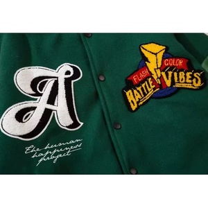 Ropa de calle para hombre, chaquetas con letras fabricadas en Pakistán, chaqueta con letras para hombre hecha a medida, nueva chaqueta con letras a la moda - Product Image 3