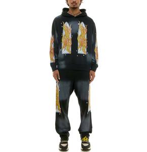 ชุดวอร์มสำหรับผู้ชาย420แกรมกรดกางเกงขาบานฮิปฮอปวิ่งมีกระเป๋าข้าง - Product Image 1