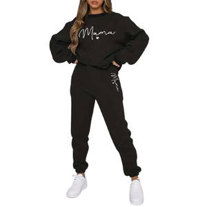 Custom Wholesale <b>Women</b> <b>Fleece</b> Sweatsuit Two Piece Lounge Set with Hoodie for Fall and Winter ODM Manufacturer - Product Image 1