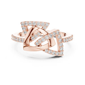 Anillo de Boda de Oro Rosa de 14K con Diamante Cultivado en Laboratorio para Mujer |   Regalo de Aniversario y para Fiestas Chapado en Oro con Certificado IGI - Product Image 1