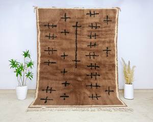 Hecho a mano auténtica marroquí Beni Ourain alfombra Azilal alfombra Tapis - Product Image 5