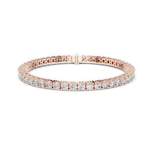 6.37 CT Lab Diamond Tennis <b>Bracelet</b> Round Brilliant Cut 10KT, 14KT, 18KT Gold & 925 Silver Rose, Yellow, White Gold - Product Image 4