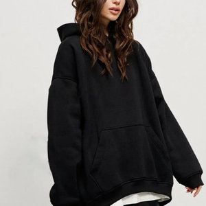 Sudadera con Capucha Oversize de Forro Polar con Logo Personalizado para Hombre y Mujer, Estilo Urbano, Gruesa, de Invierno, Lisa, Teñida, con Bolsillo, de Secado Rápido - Product Image 4