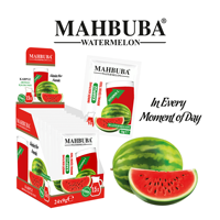 Boisson instantanée en poudre Mahbuba Premium à l'ananas, à la mangue et à la pastèque, sachet de 9 g, bouteille, pack, saveur melon, banane, pomme, boîte en vrac
