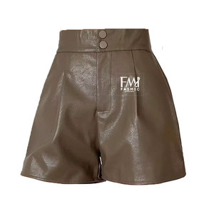 Meilleure vente de shorts décontractés en cuir PU de haute qualité pour femmes jupes courtes à motif personnalisé dernier style - Product Image 1
