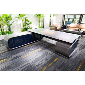 Custom Modern Wood Executive L Shaped <b>Office</b> Desk Intelligent Storage MDF Corner Computer <b>Table</b> Director CEO Manager Furniture - Product Image 4