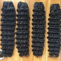 Cheveux vierges indiens Remy entièrement naturels, qualité supérieure, double tirage, non traités, bruts, en vrac, style Deep Wave, 100g, India Rising
