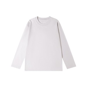 Camiseta Casual de Manga Larga con Doble Costura, Hombros Caídos, Cuello Redondo, para Mujer, Colores Sólidos Personalizables, Transpirable, de Jersey - Product Image 1