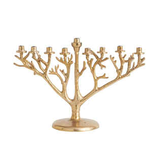 High Polish Quality Aluminium Menorah Candle Holder Candelabra <b>Tree</b> Tabletop & Indoor Home <b>Decor</b> for Christmas Festivals - Product Image 5