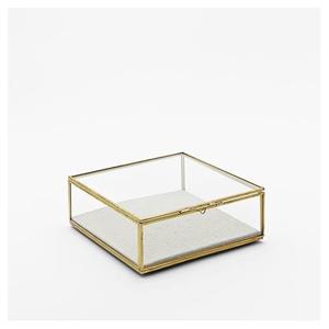 Boîtes à bijoux en verre/cristal décoratives de forme carrée moderne de dernière génération, taille personnalisable, pour pendentif, collier, présentoir - Product Image 1