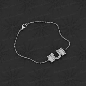 Quality Solid 925 Sterling Silver <b>Horse</b> Shoe Rectangle Charm <b>Bracelet</b> Good For Ashes & Resin Work Keepsake Breastmilk Jewelry - Product Image 5