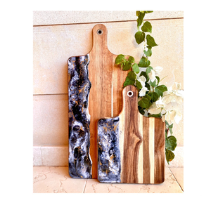 Look de créateur Blocs à découper en bois de manguier et planche à fromage en résine Prix de gros du fabricant indien - Product Image 2