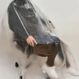 Transparent Barber Shawl Apron Waterproof Haircut Gowns Cover Large Disposable Capes For Hair Salon